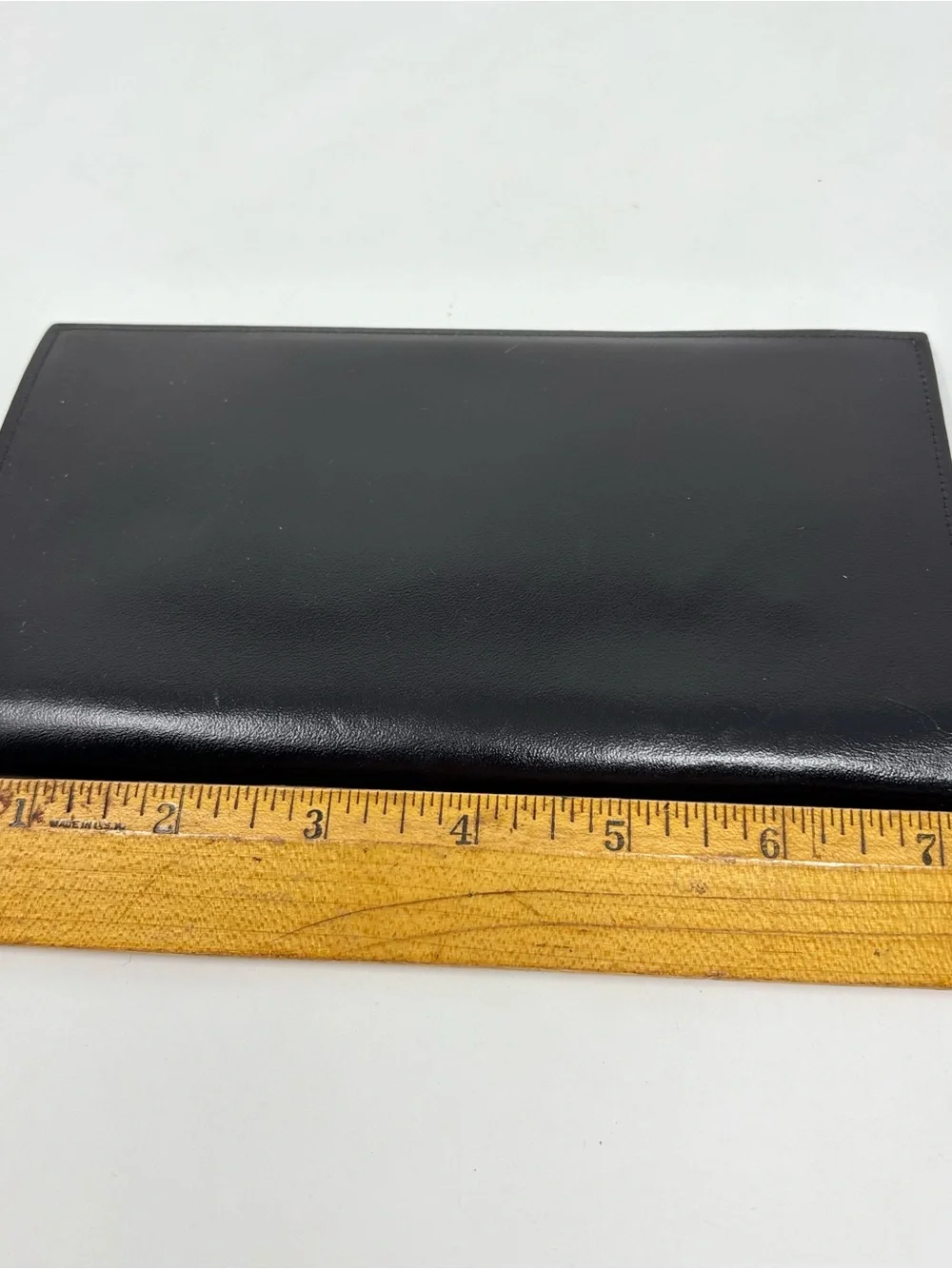 New! Prince Gardner Black Leather Checkbook Pocket Wallet Card Holder 7.25x4.25”